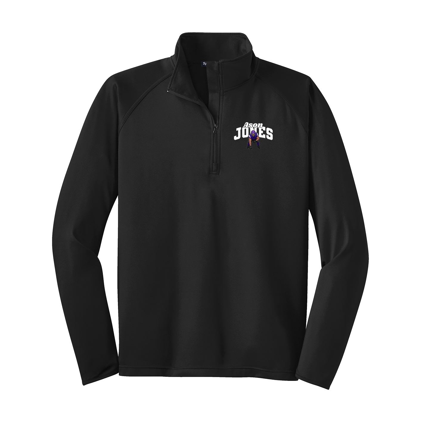 Q-Zip Pullover — Signature Arch in Black
