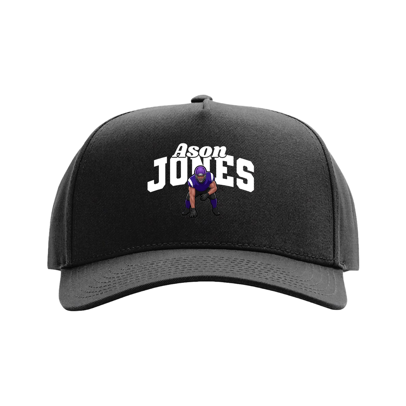 Full Fabric Five-Panel Champ Cap — Signature Arch in Black