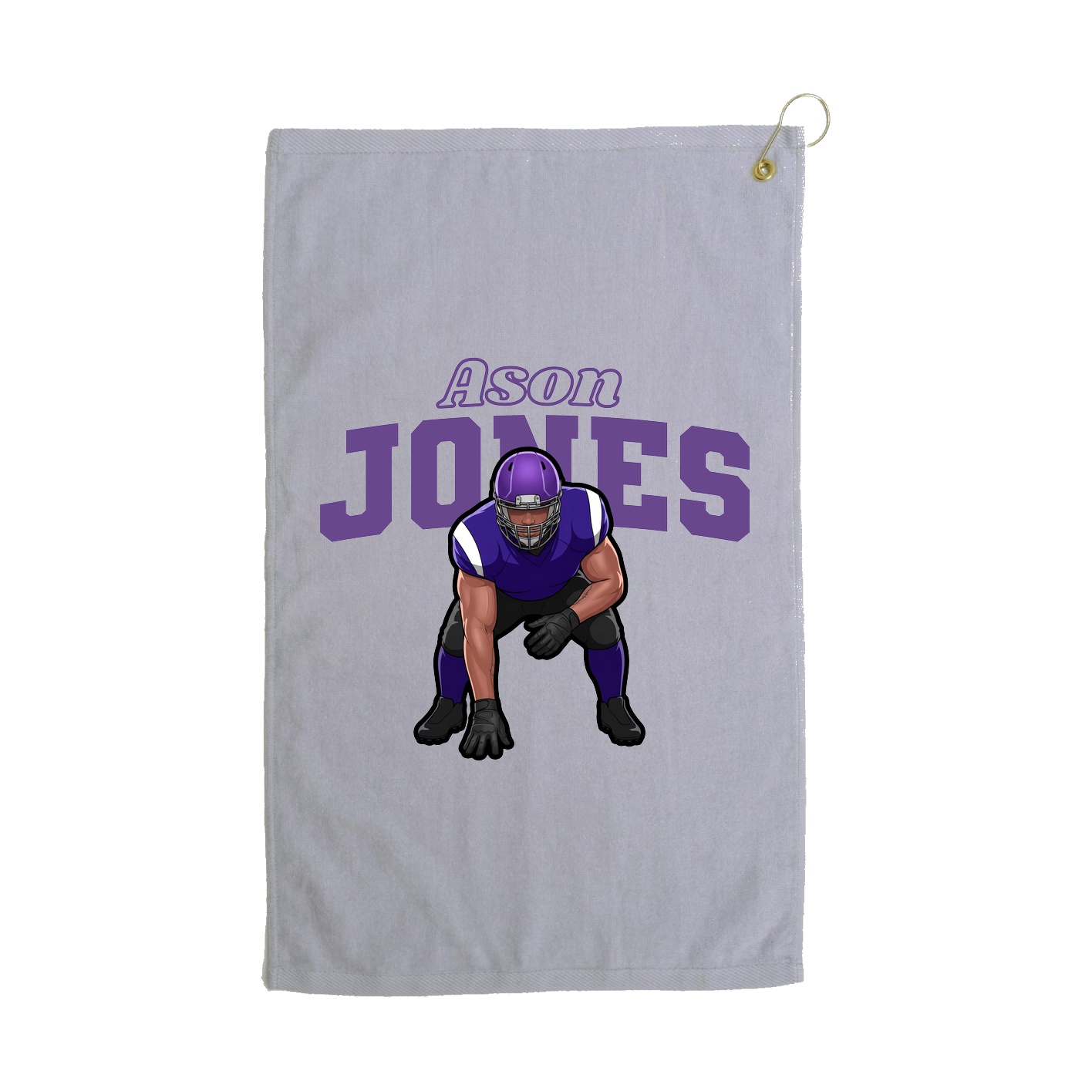 Golf Towel — Name Arch in Grey