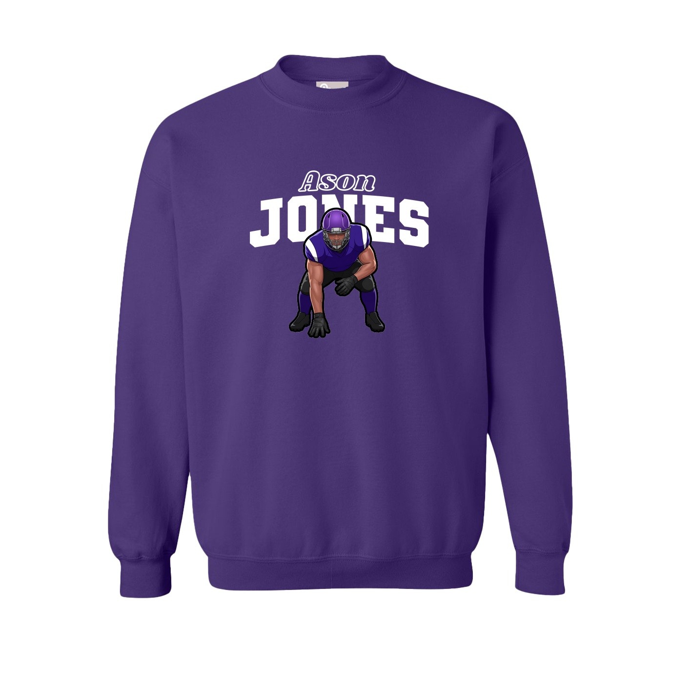 Fleece Crew — Name Arch in Purple
