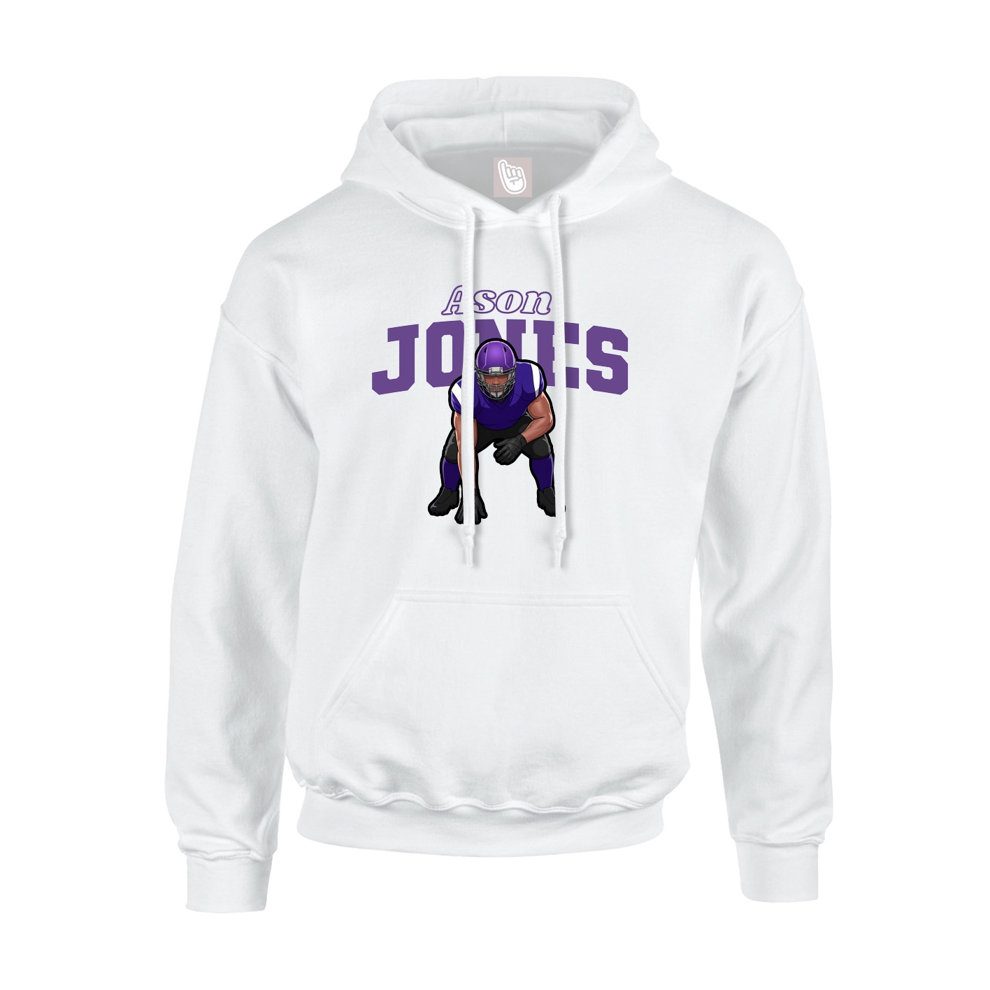 Youth Hoodie — Name Arch in White