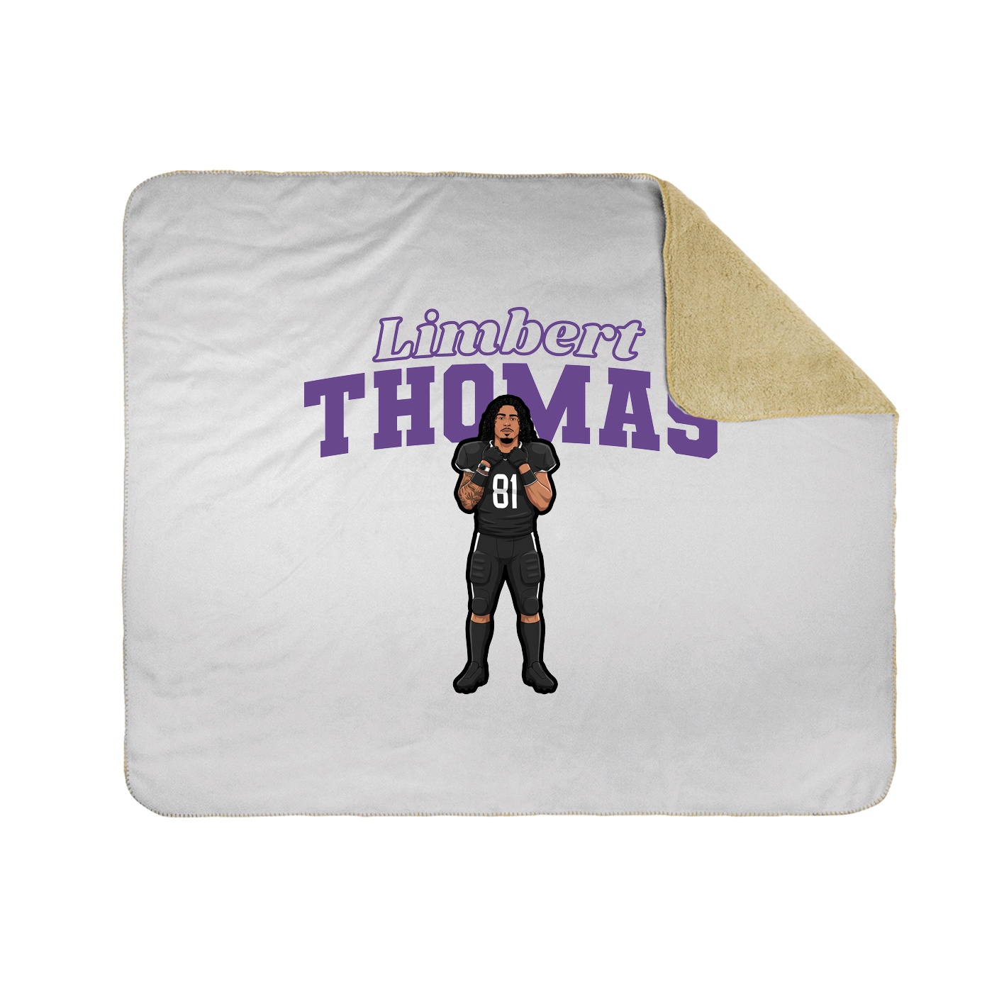 Throw Blanket — Name Arch in White