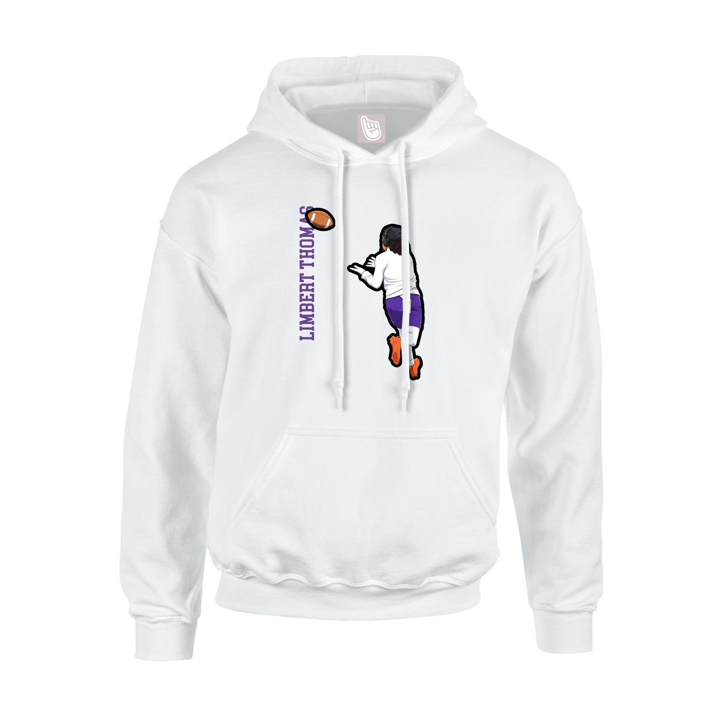 Hoodie — Name Vertical in White