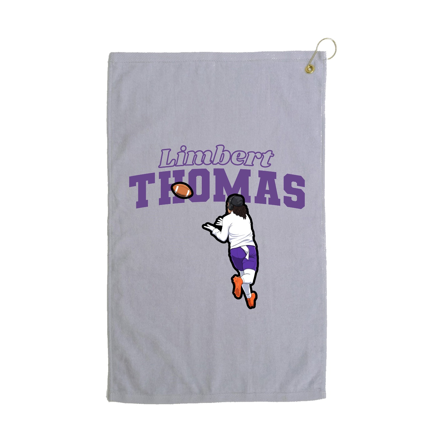 Golf Towel — Name Arch in Grey