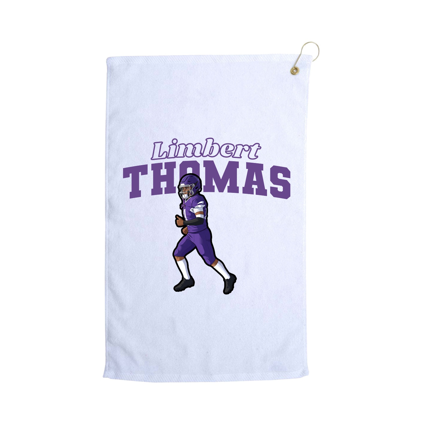 Golf Towel — Name Arch in White