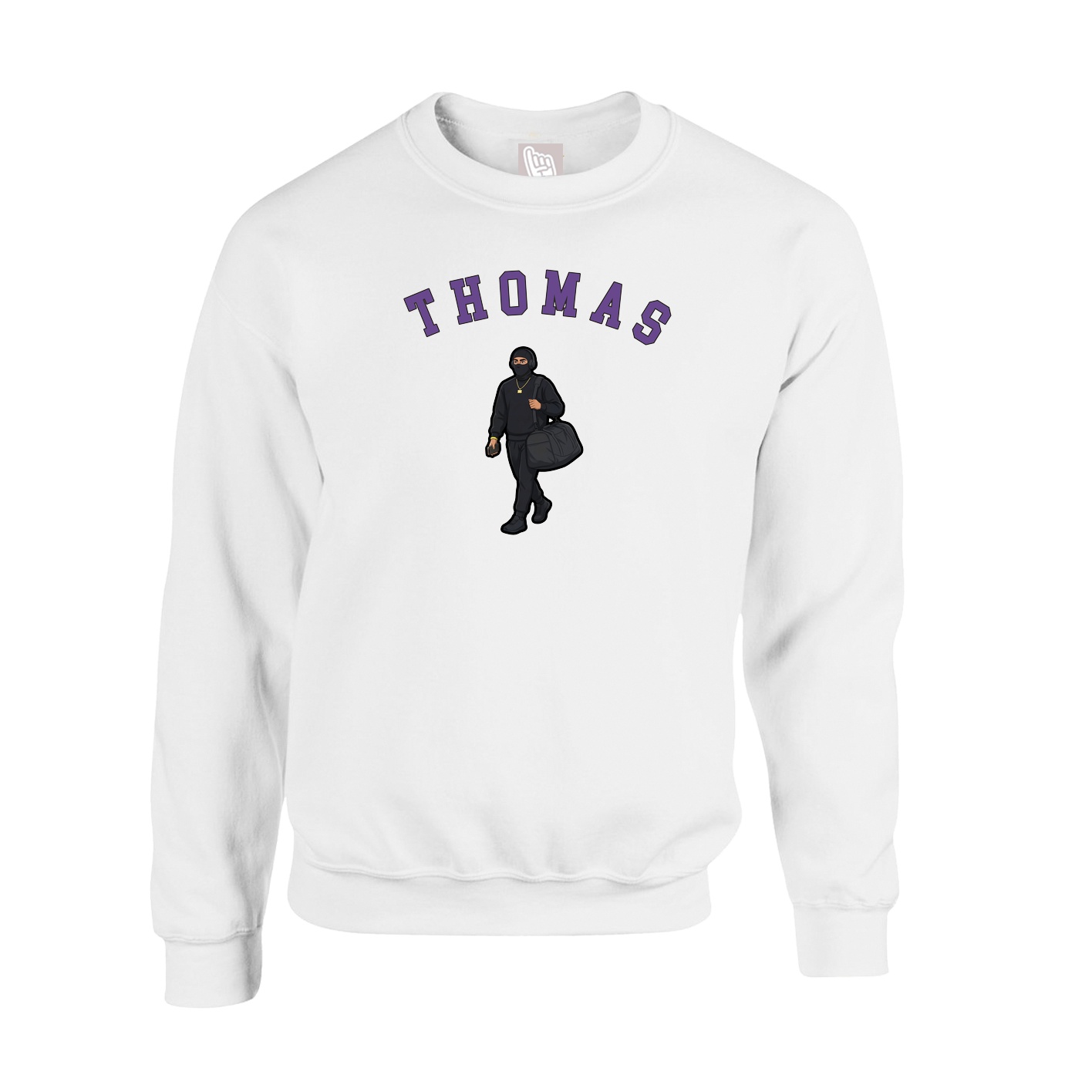 Fleece Crew — Shirsey Arch in White
