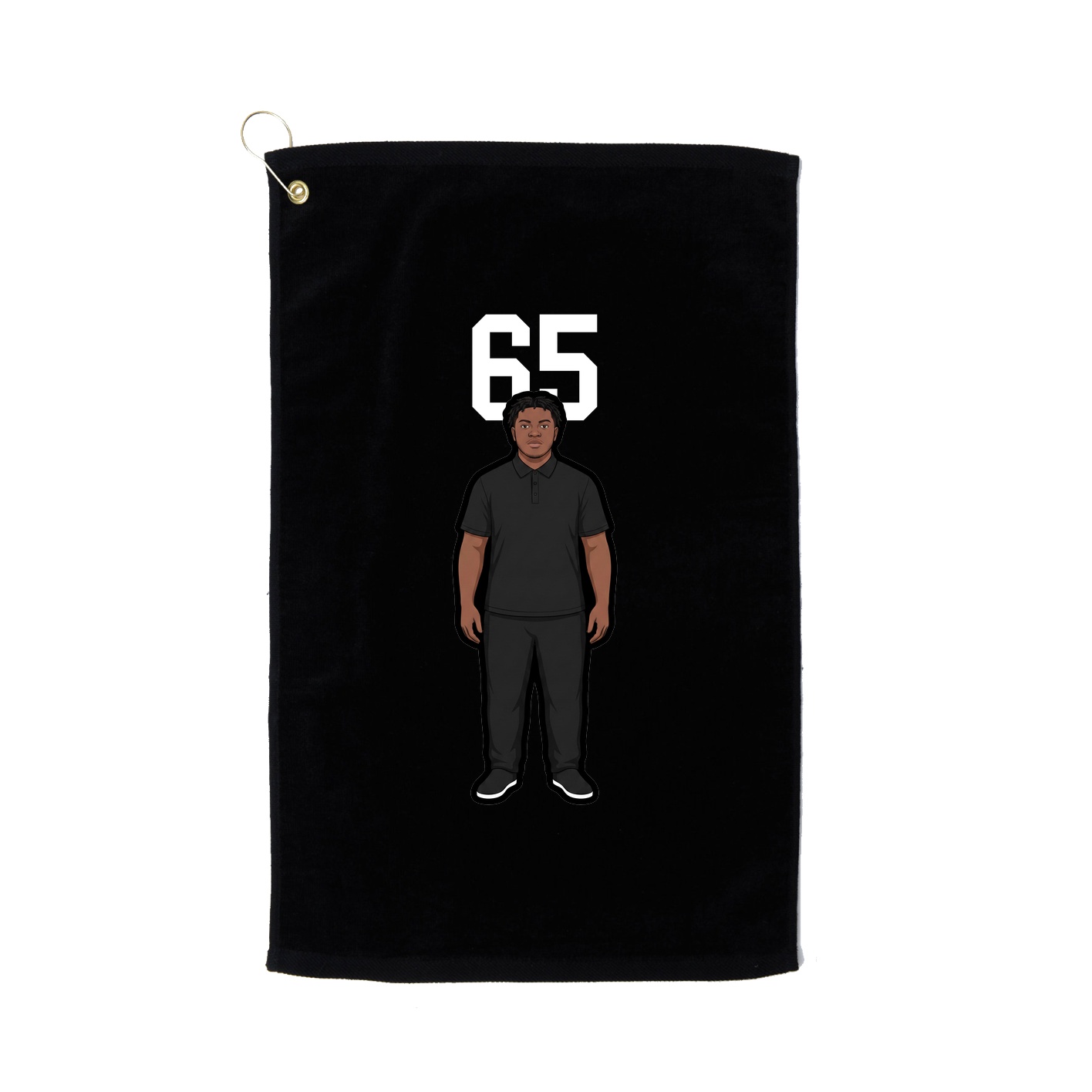 Golf Towel — Number Top in Black