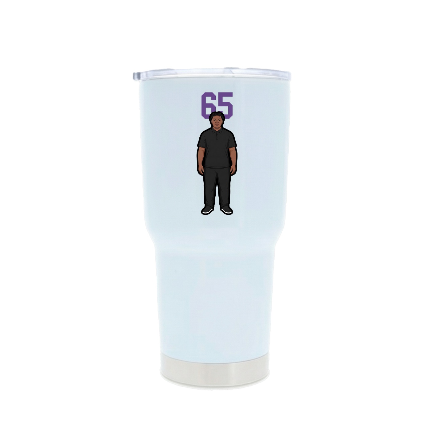 30oz Stainless Steel Tumbler — Number Top in White