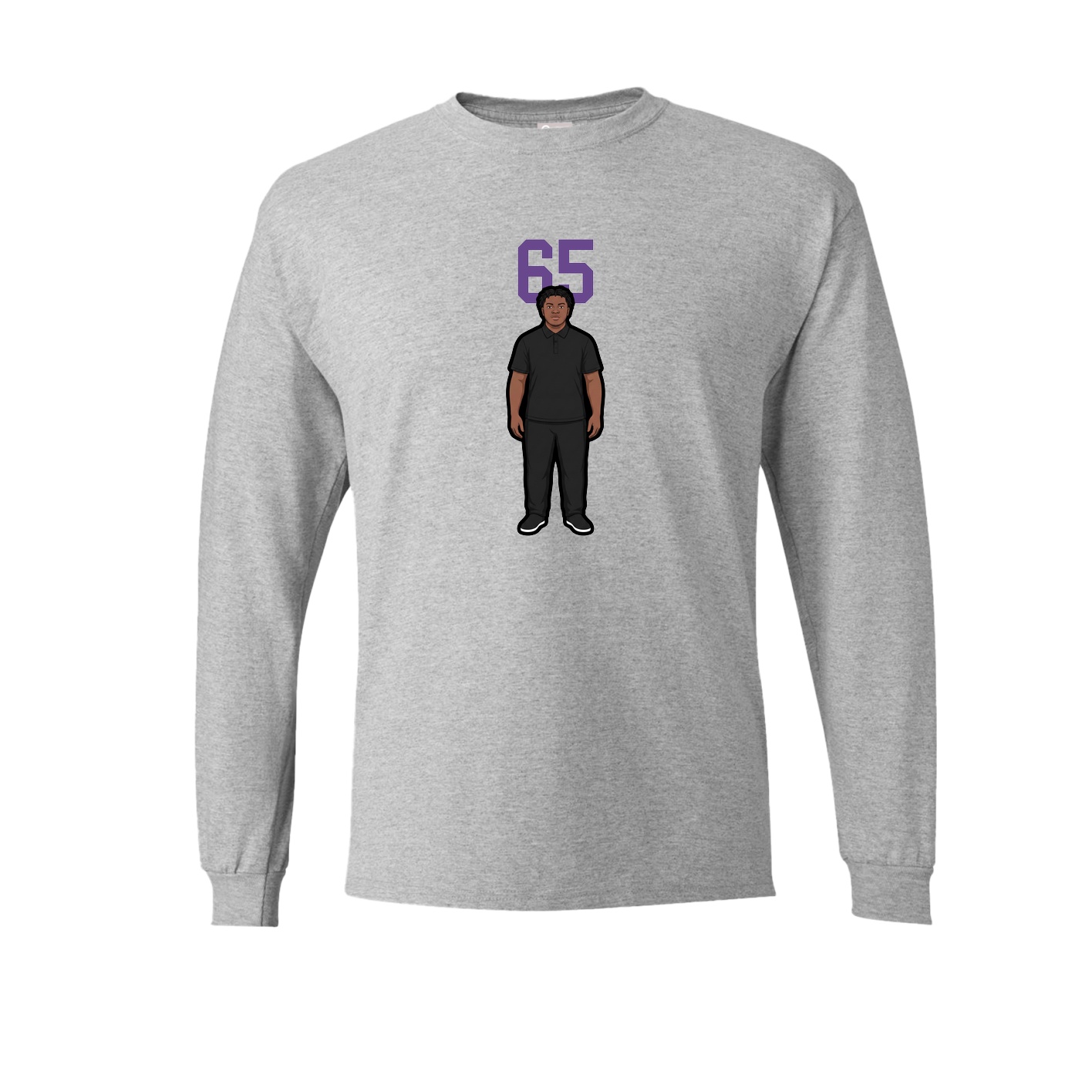 Long Sleeve Tee — Number Top in Grey