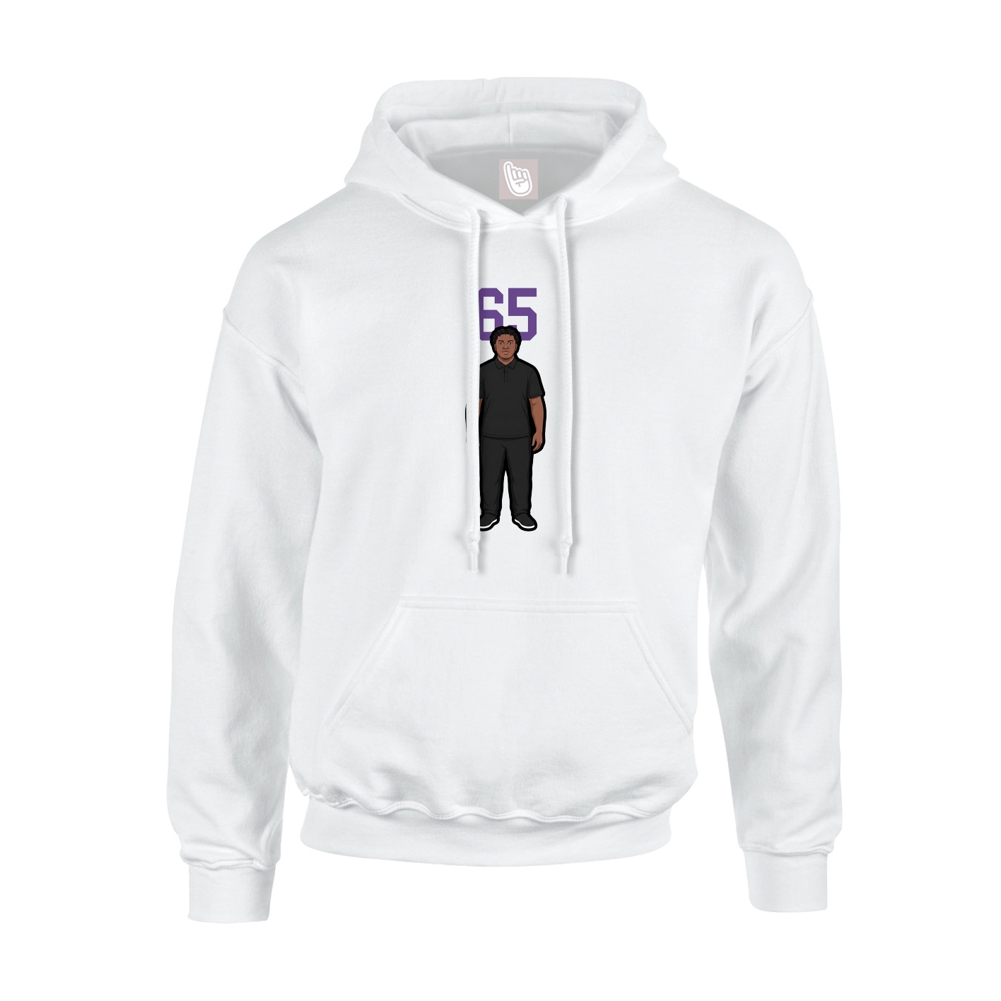 Youth Hoodie — Number Top in White