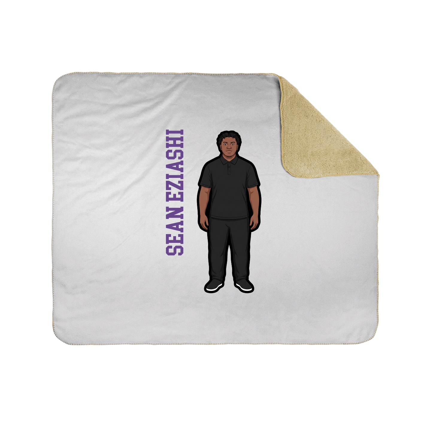 Throw Blanket — Name Vertical in White
