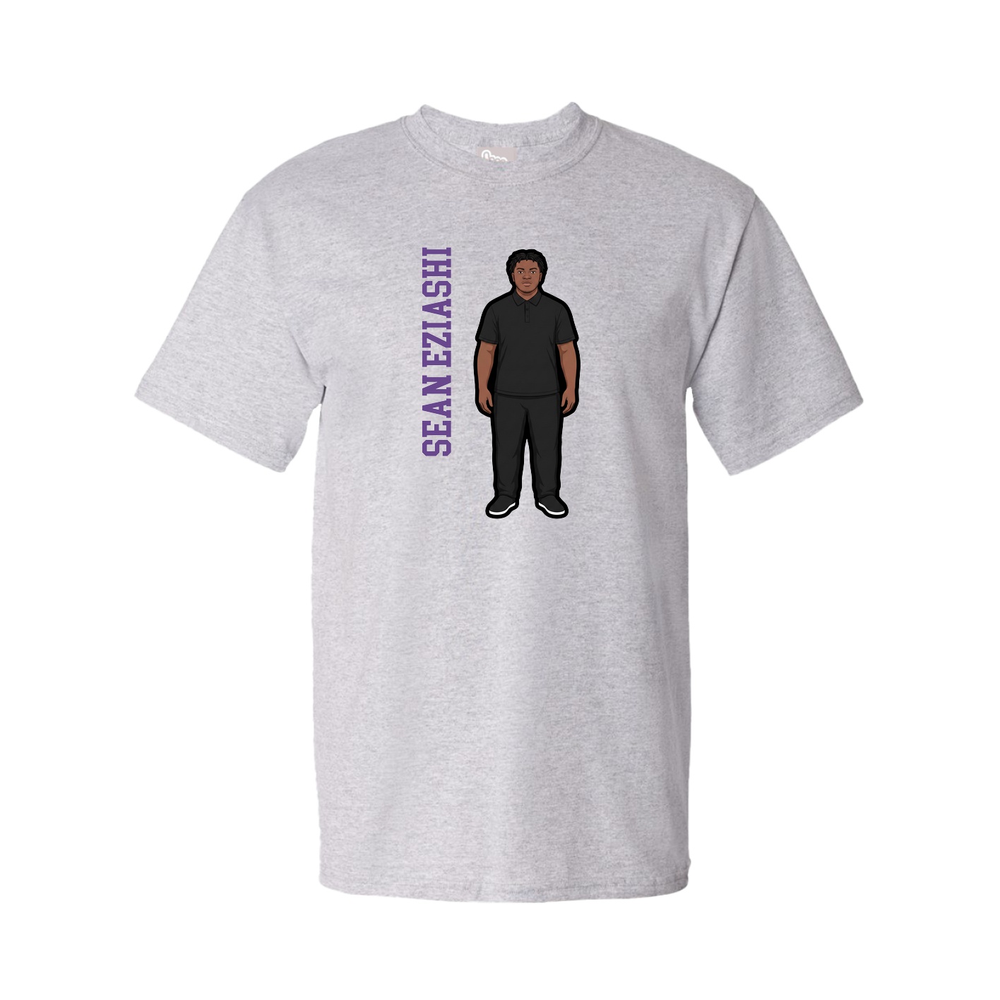 Youth Tee — Name Vertical in Grey