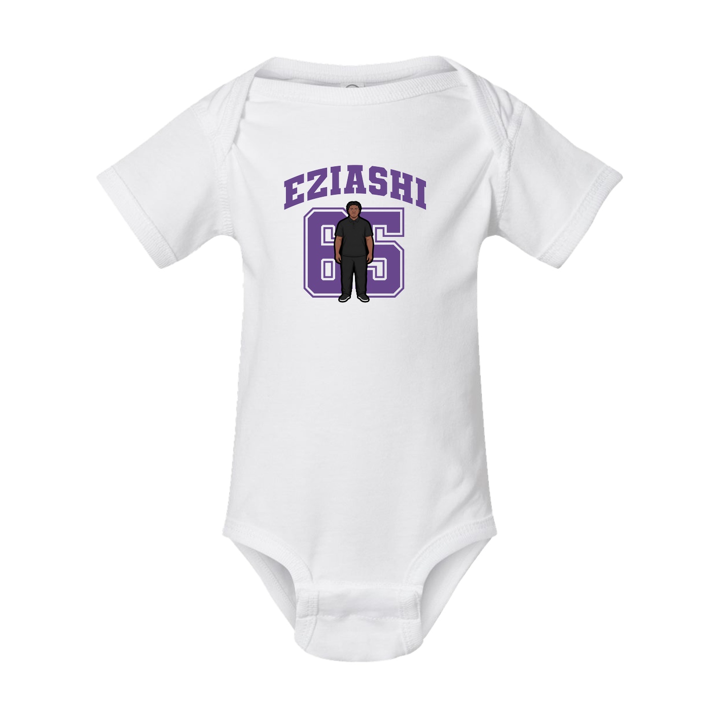 Baby Onesie — Number in White