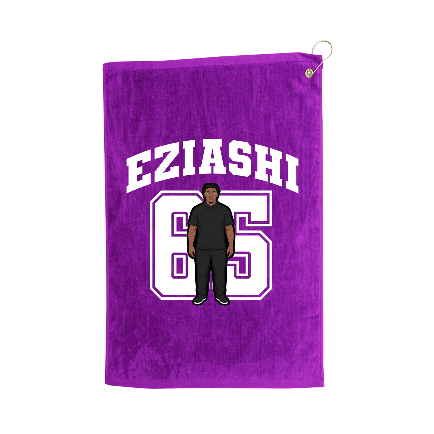 Golf Towel — Number in Purple