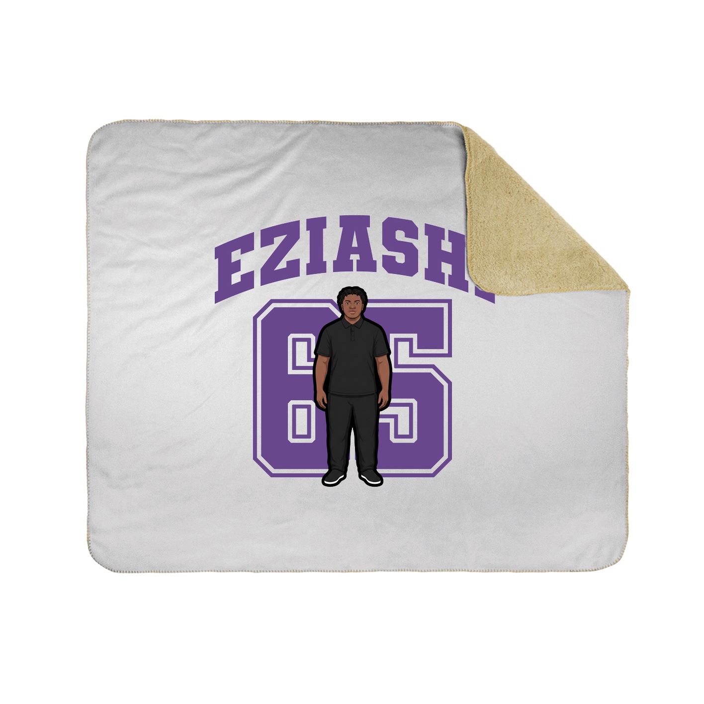 Throw Blanket — Number in White