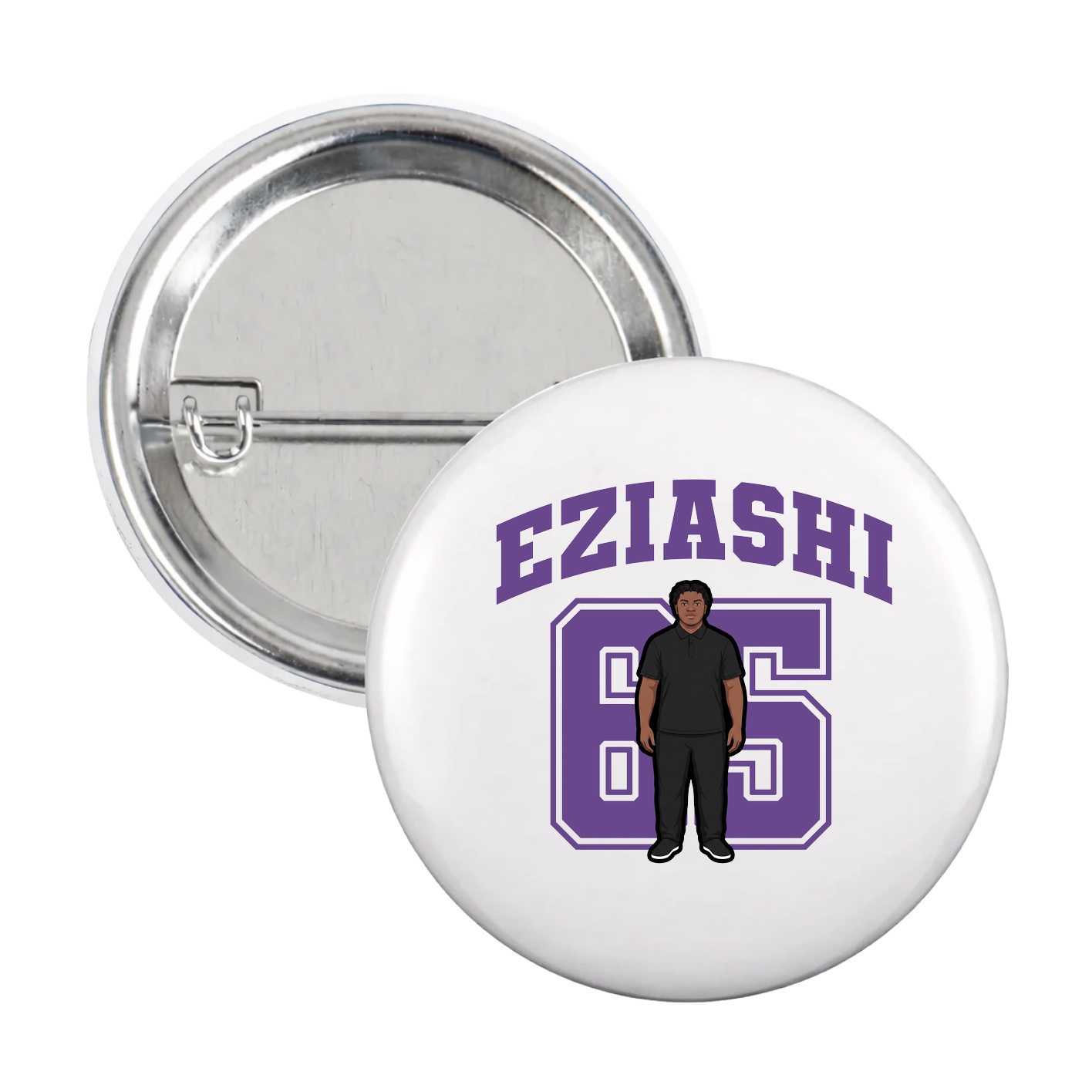 Game Day Button — Number in White