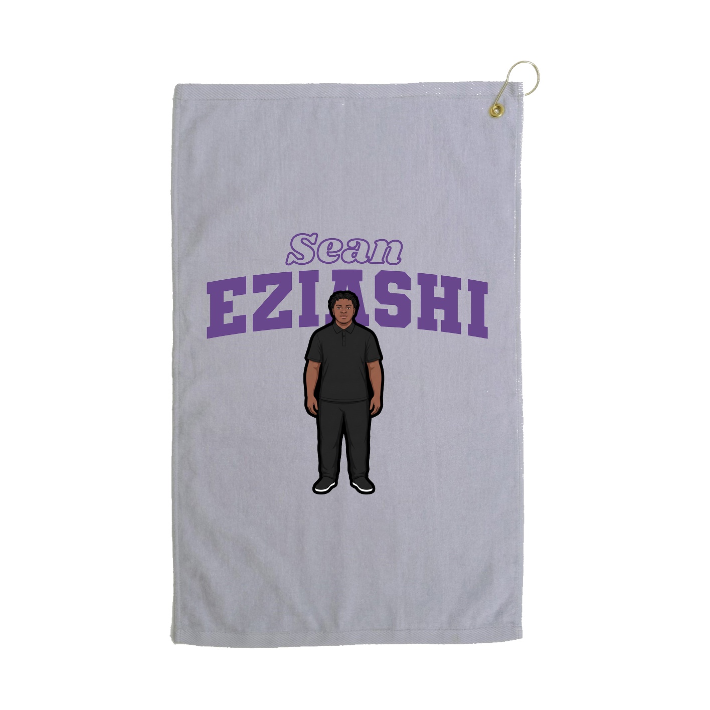 Golf Towel — Name Arch in Grey