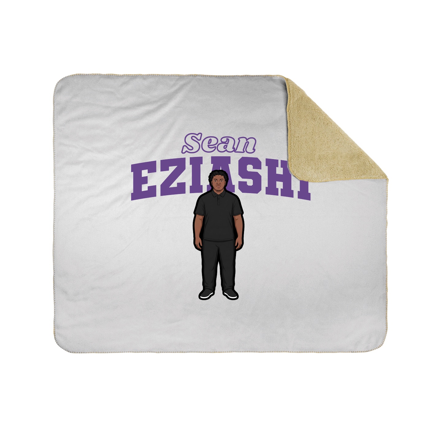Throw Blanket — Name Arch in White
