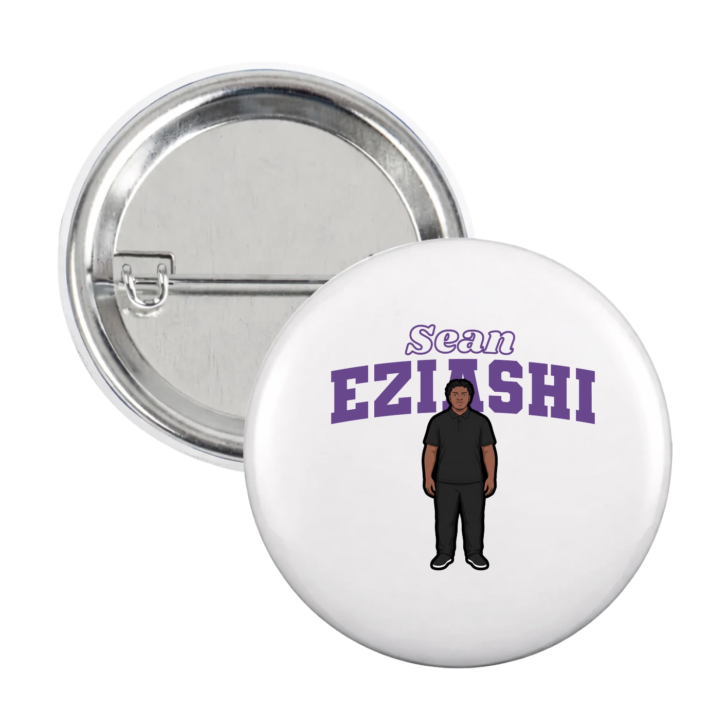 Game Day Button — Name Arch in White