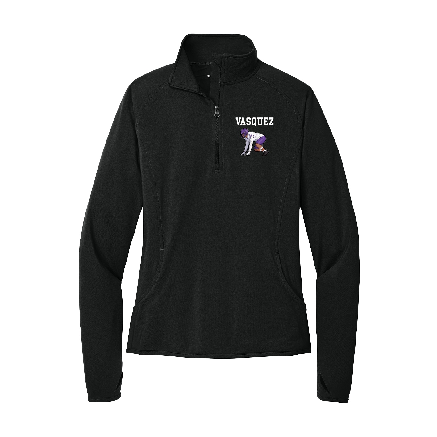 Women's Q-Zip Pullover — Shirsey in Black