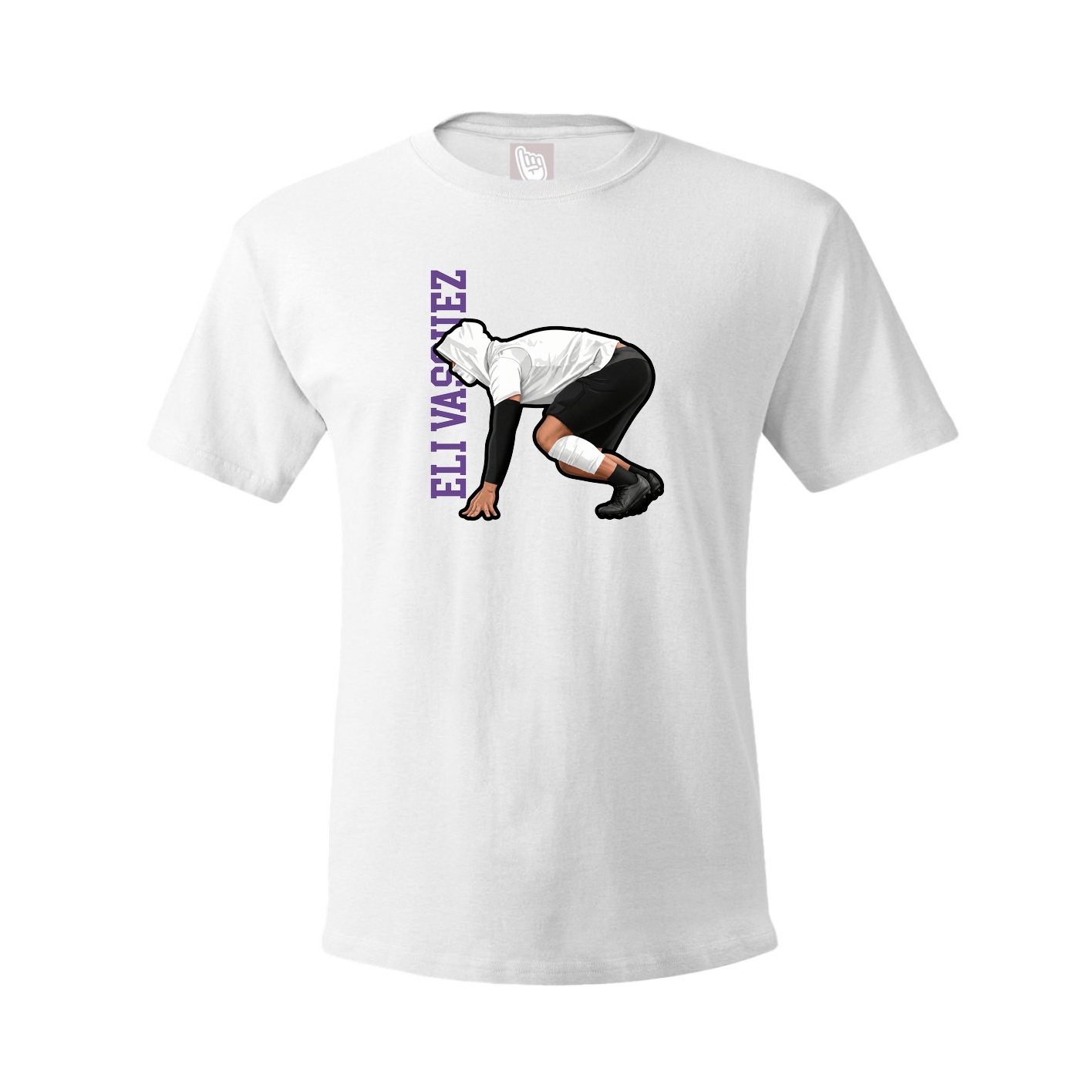 Tee — Name Vertical in White