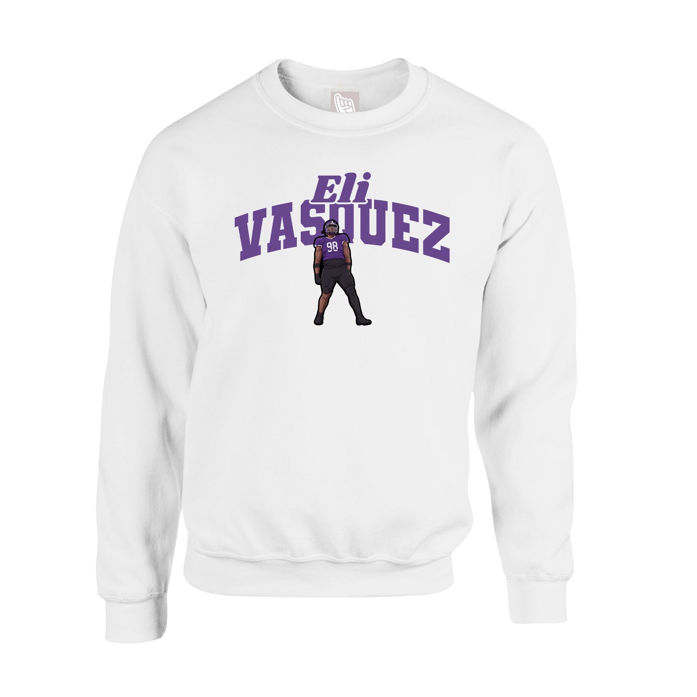 Fleece Crew — Signature Arch in White