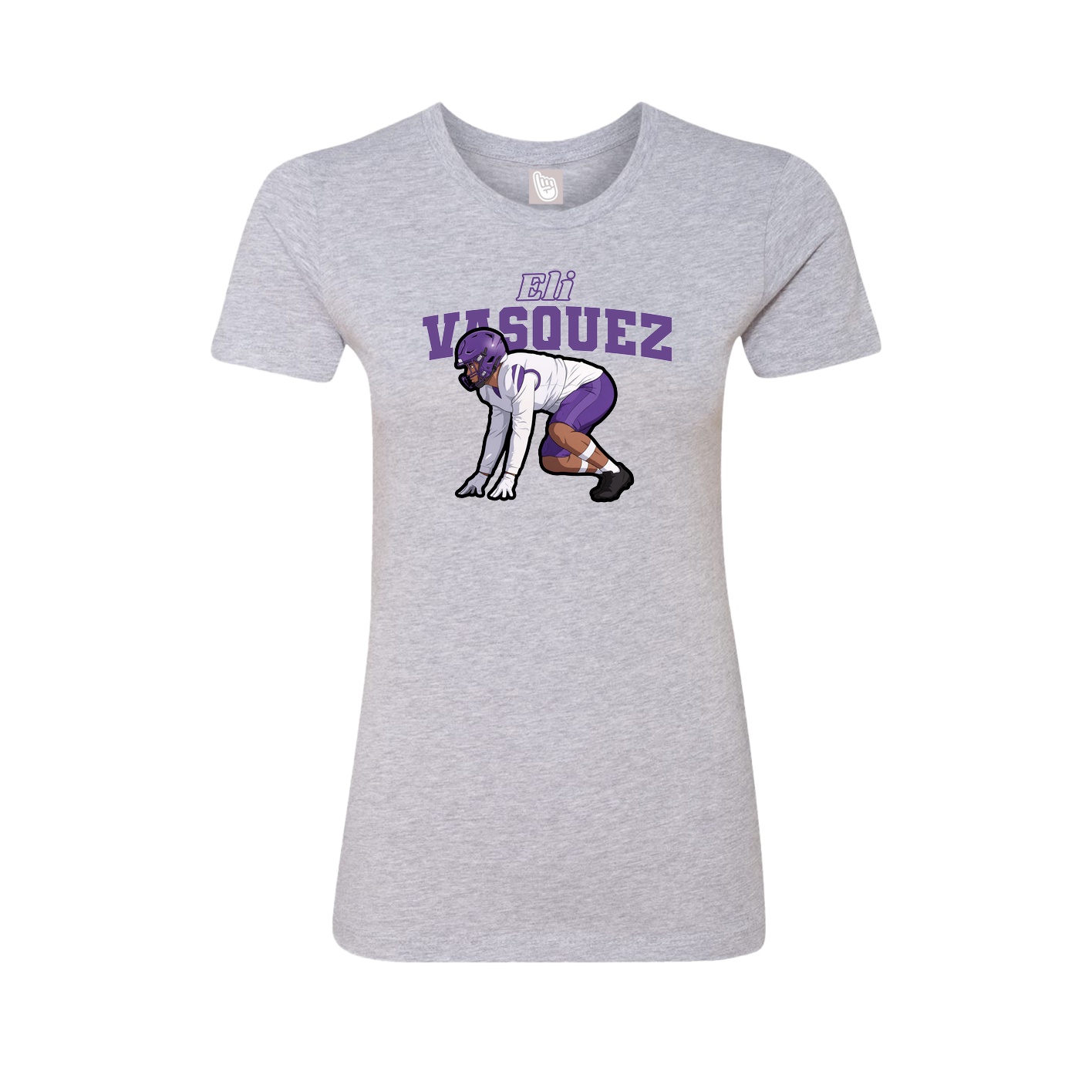 Fitted Women's Tee — Name Arch in Grey