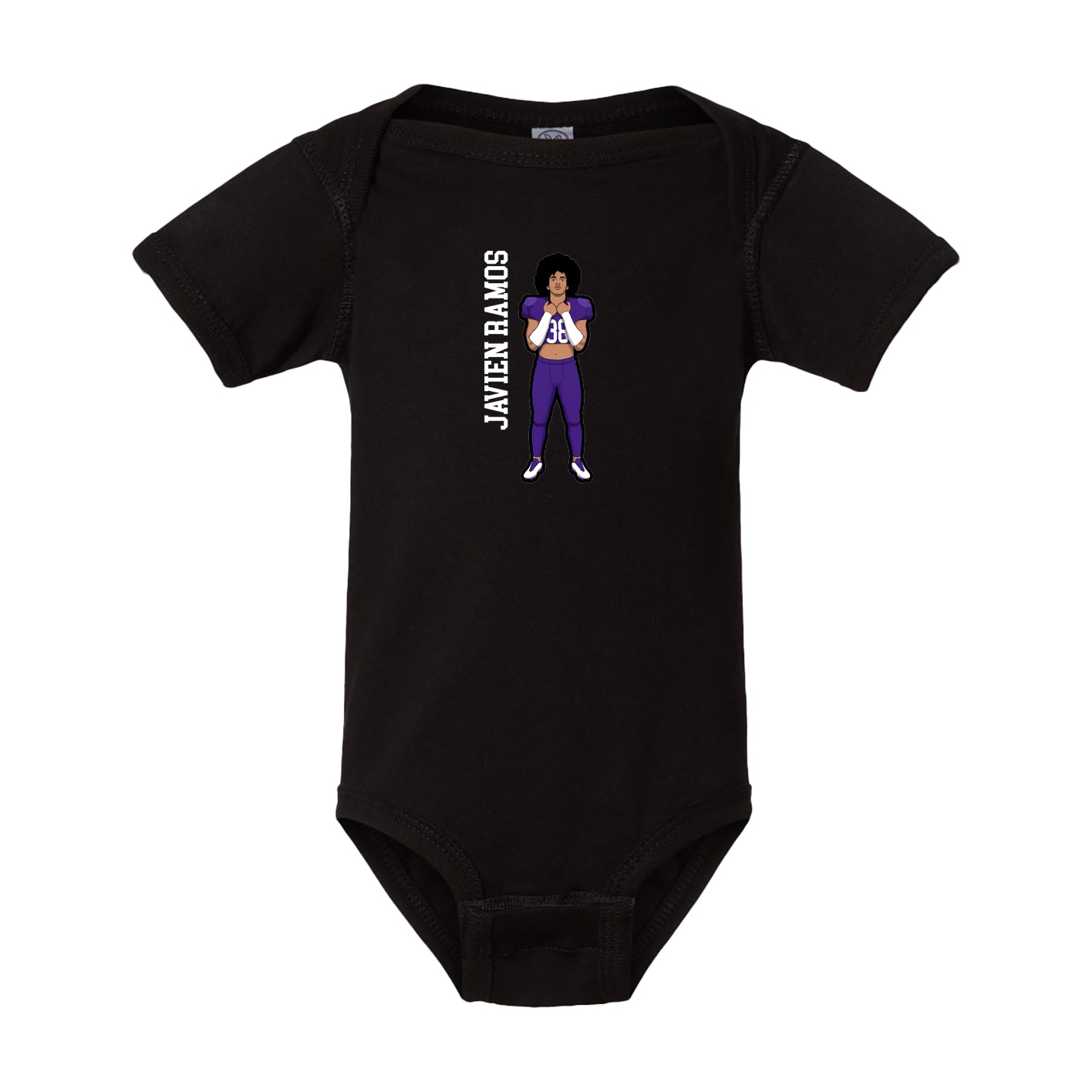 Baby Onesie — Name Vertical in Black