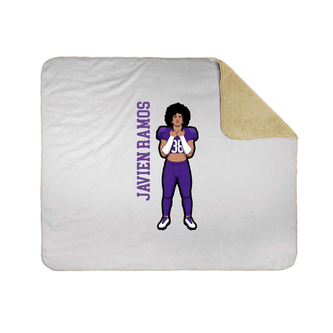 Throw Blanket — Name Vertical in White