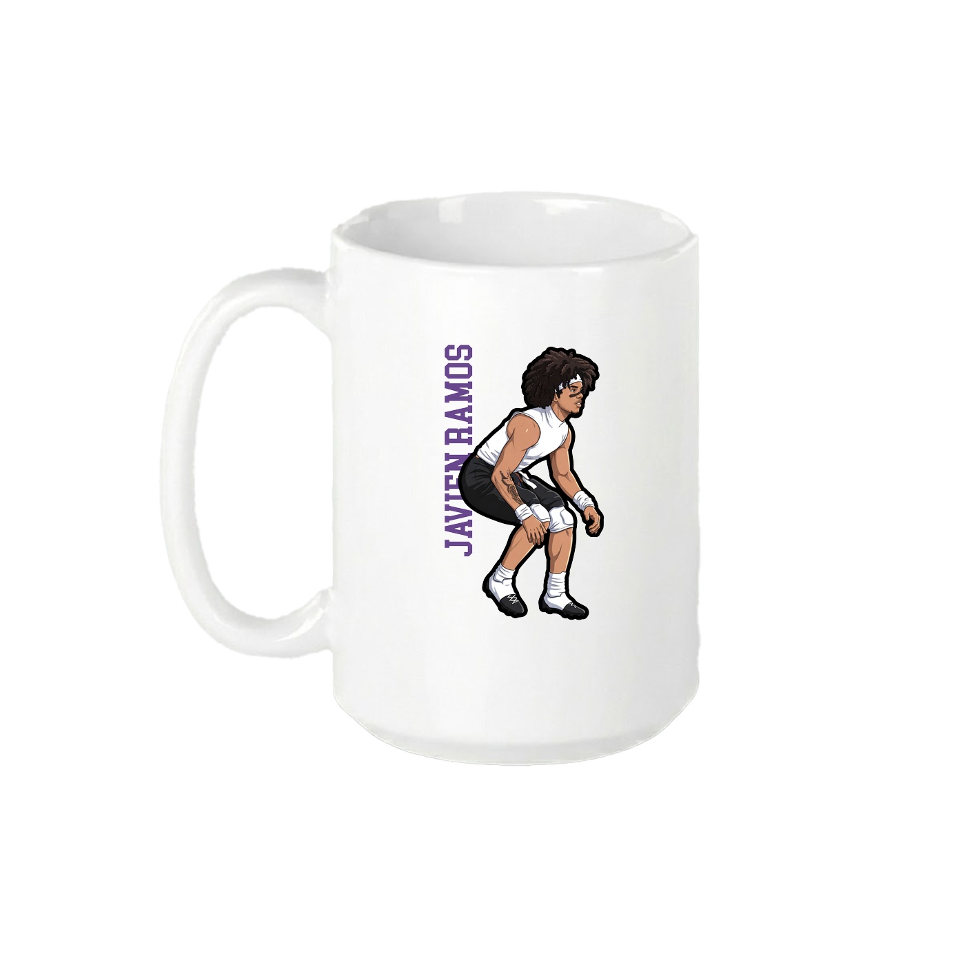 15oz Coffee Mug — Name Vertical in White