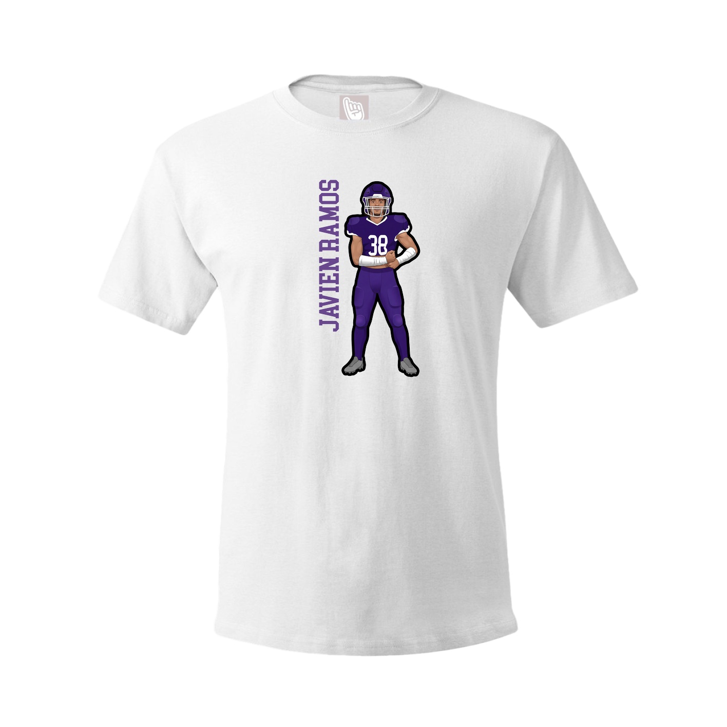 Tee — Name Vertical in White