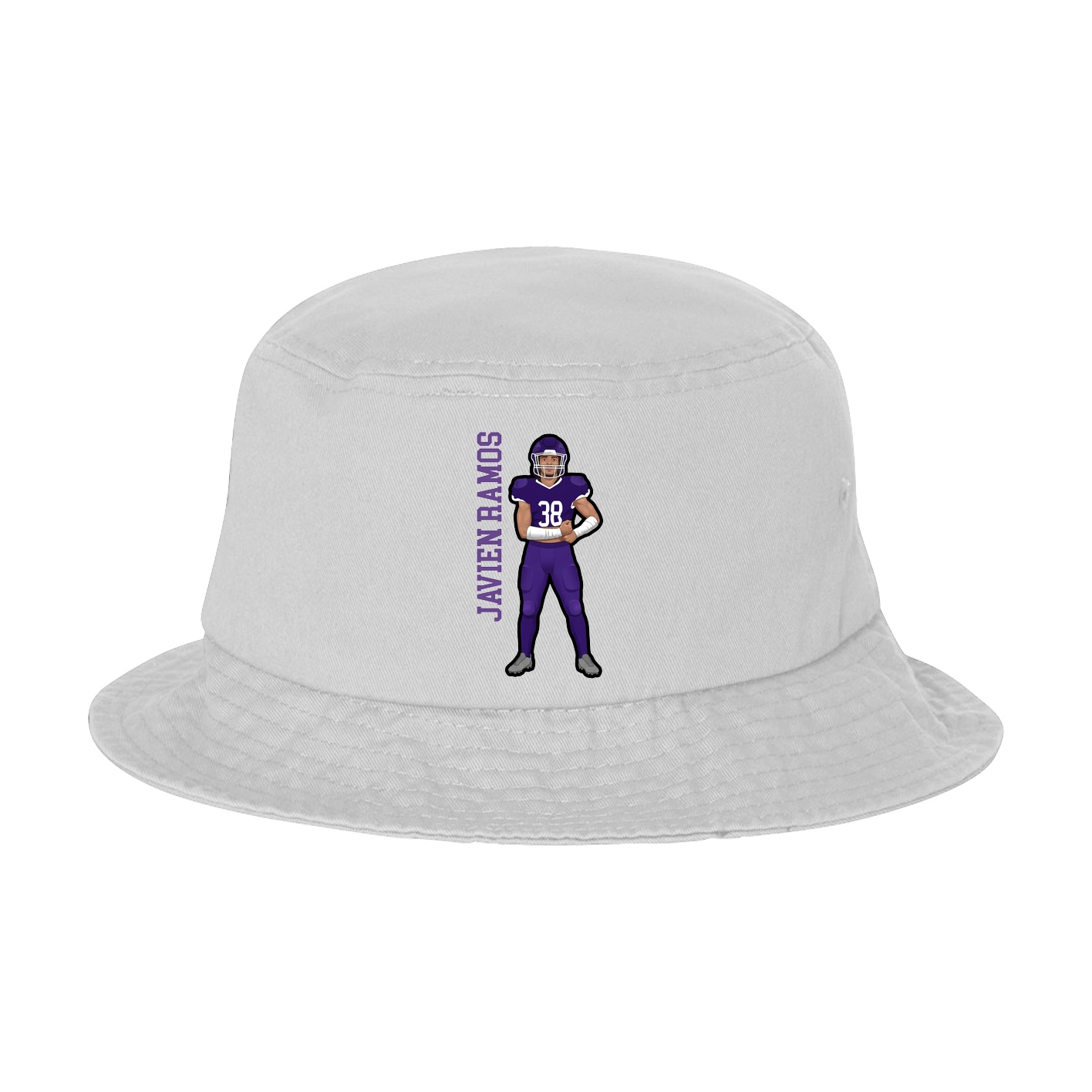 Bucket Cap — Name Vertical in White