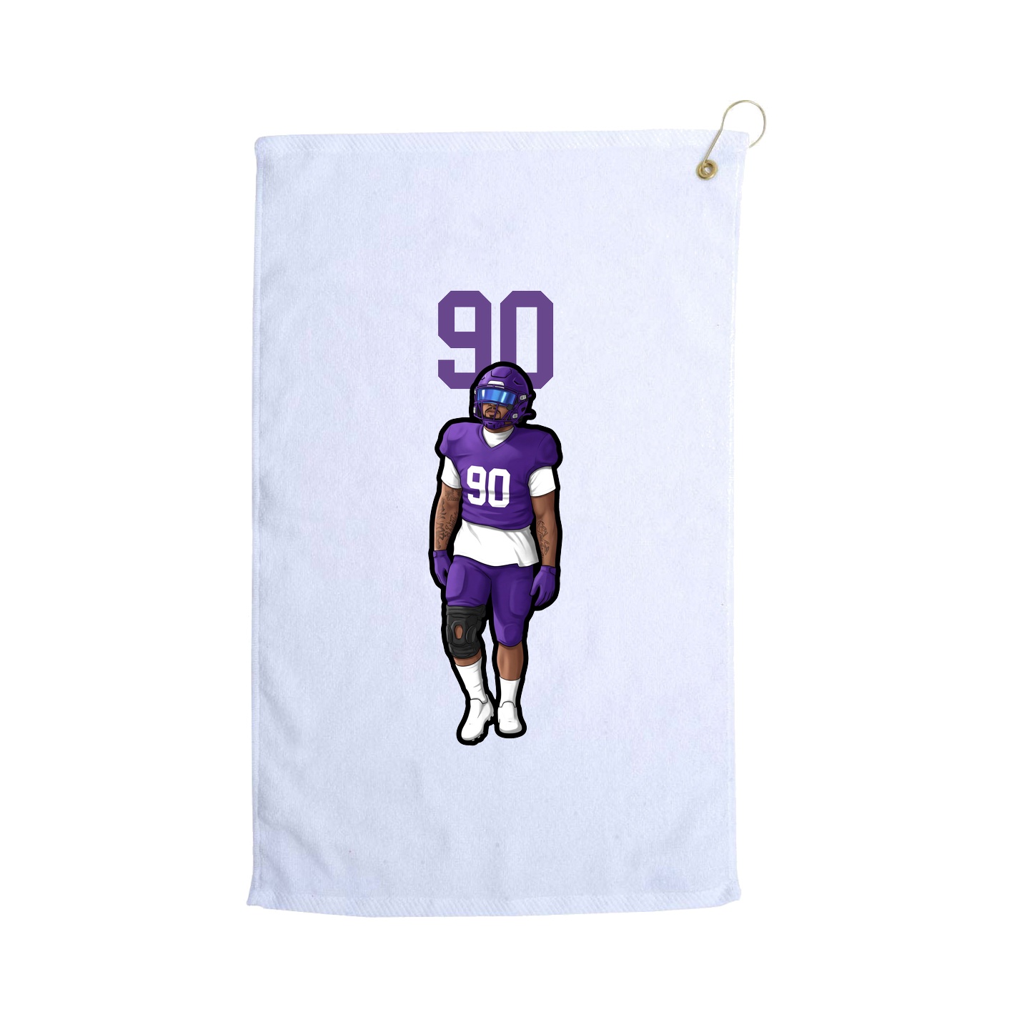 Golf Towel — Number Top in White