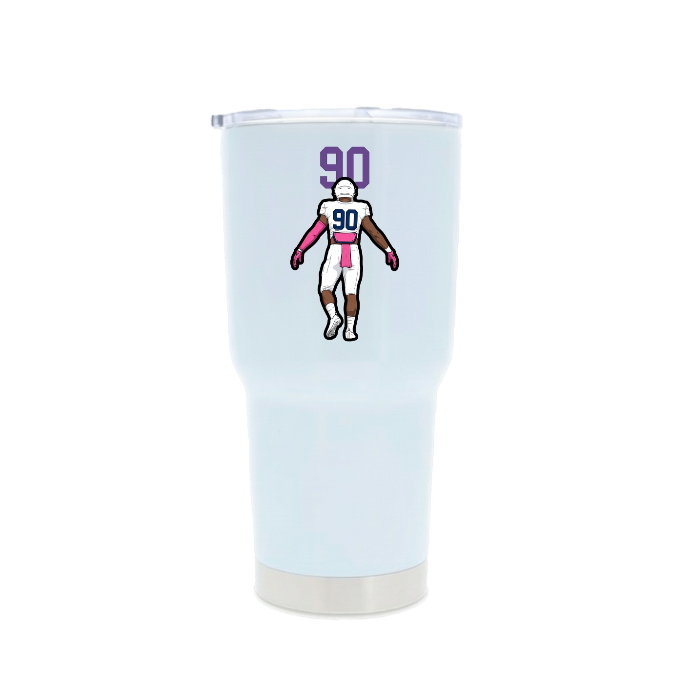 30oz Stainless Steel Tumbler — Number Top in White