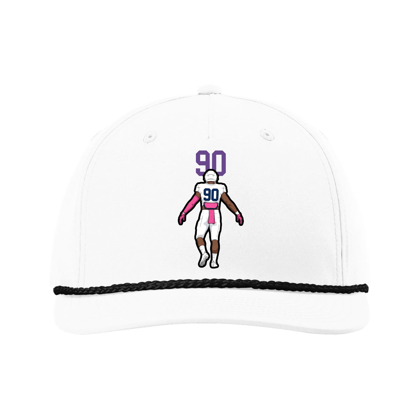 Five-Panel Classic Rope Cap — Number Top in White