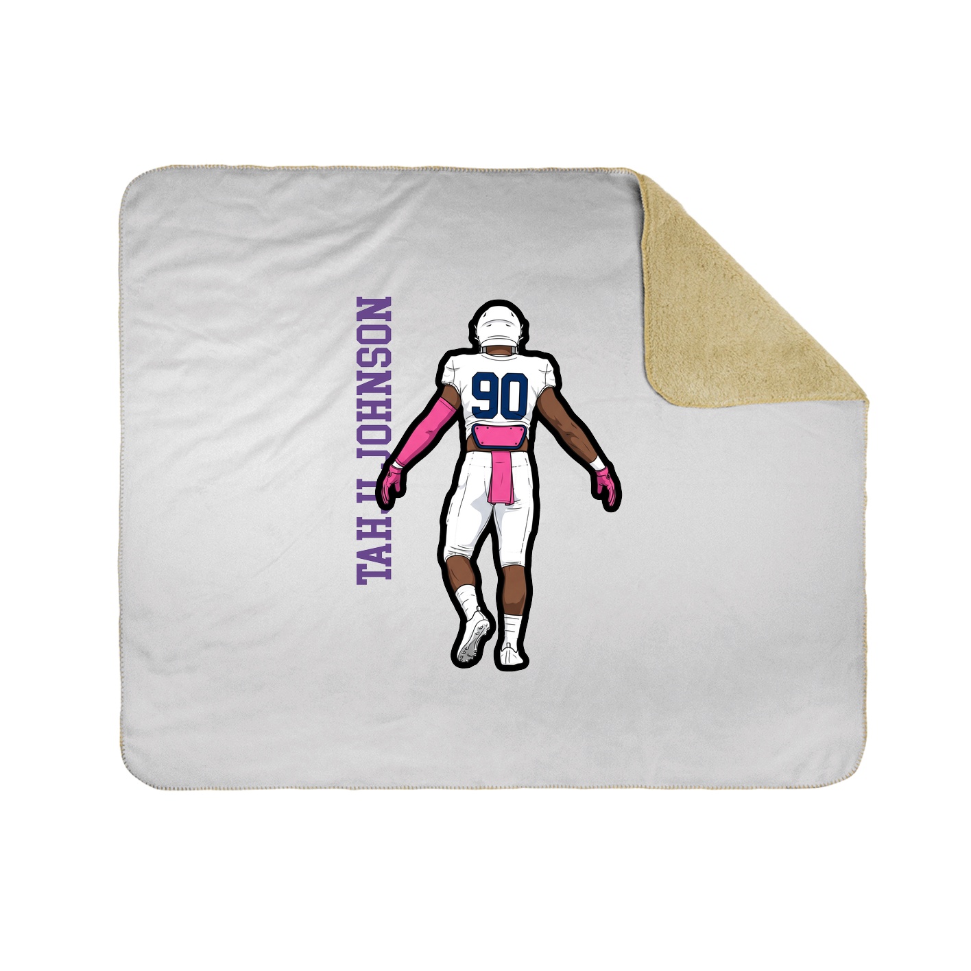 Throw Blanket — Name Vertical in White