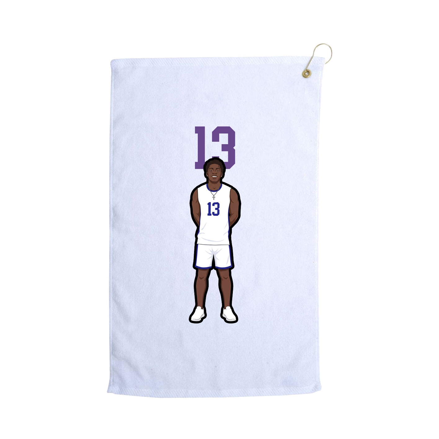 Golf Towel — Number Top in White