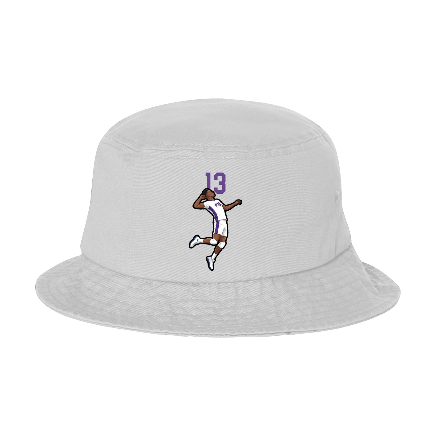 Bucket Cap — Number Top in White