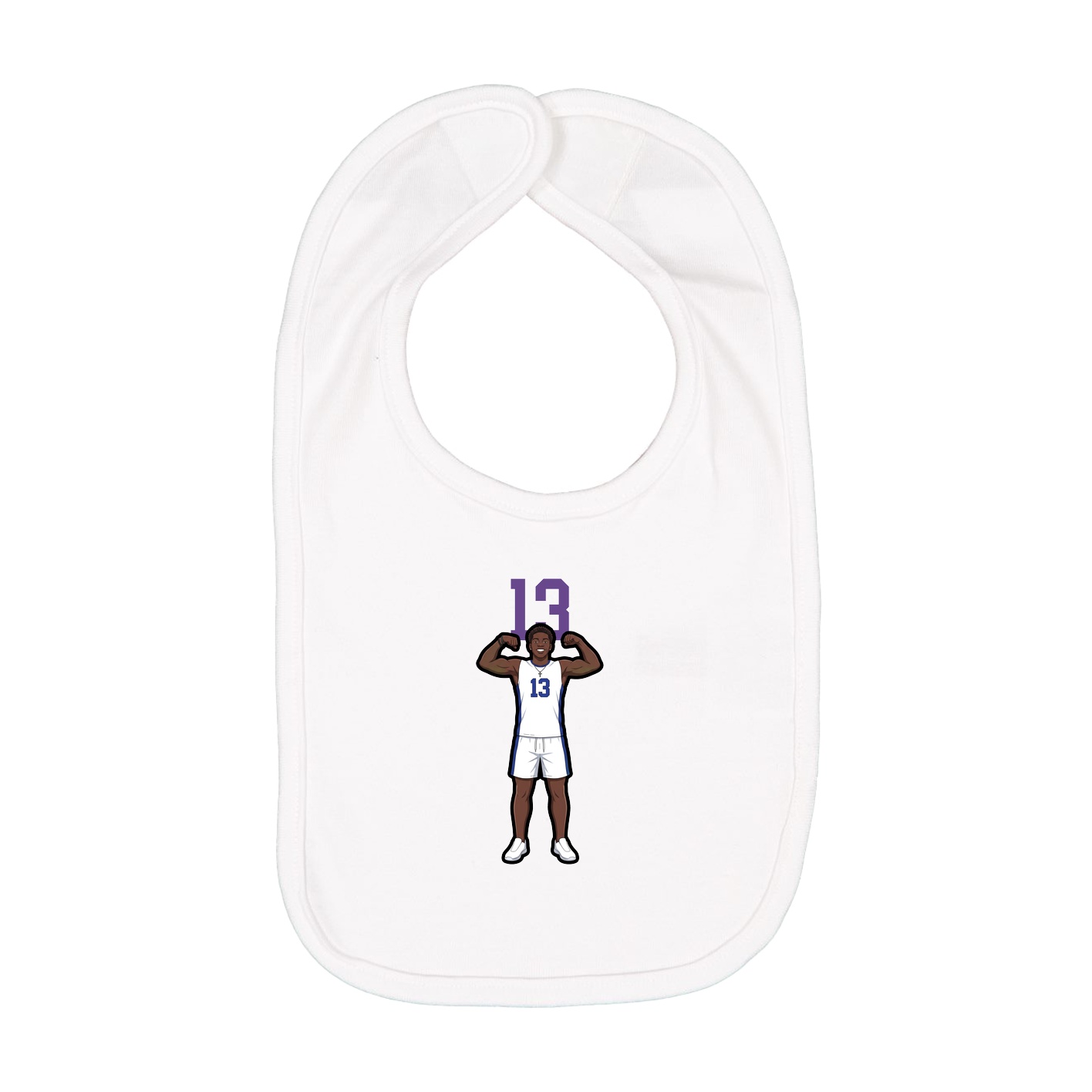 Infant Bib — Number Top in White