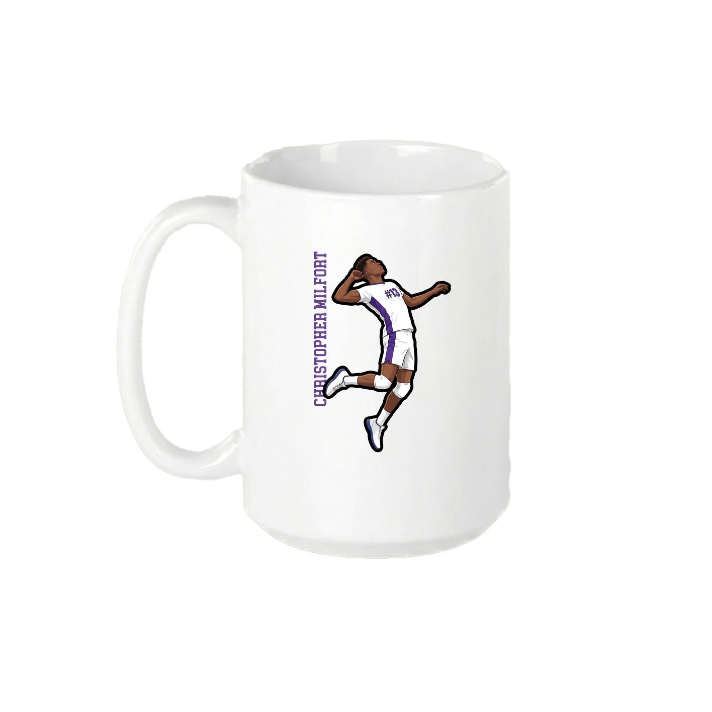 15oz Coffee Mug — Name Vertical in White