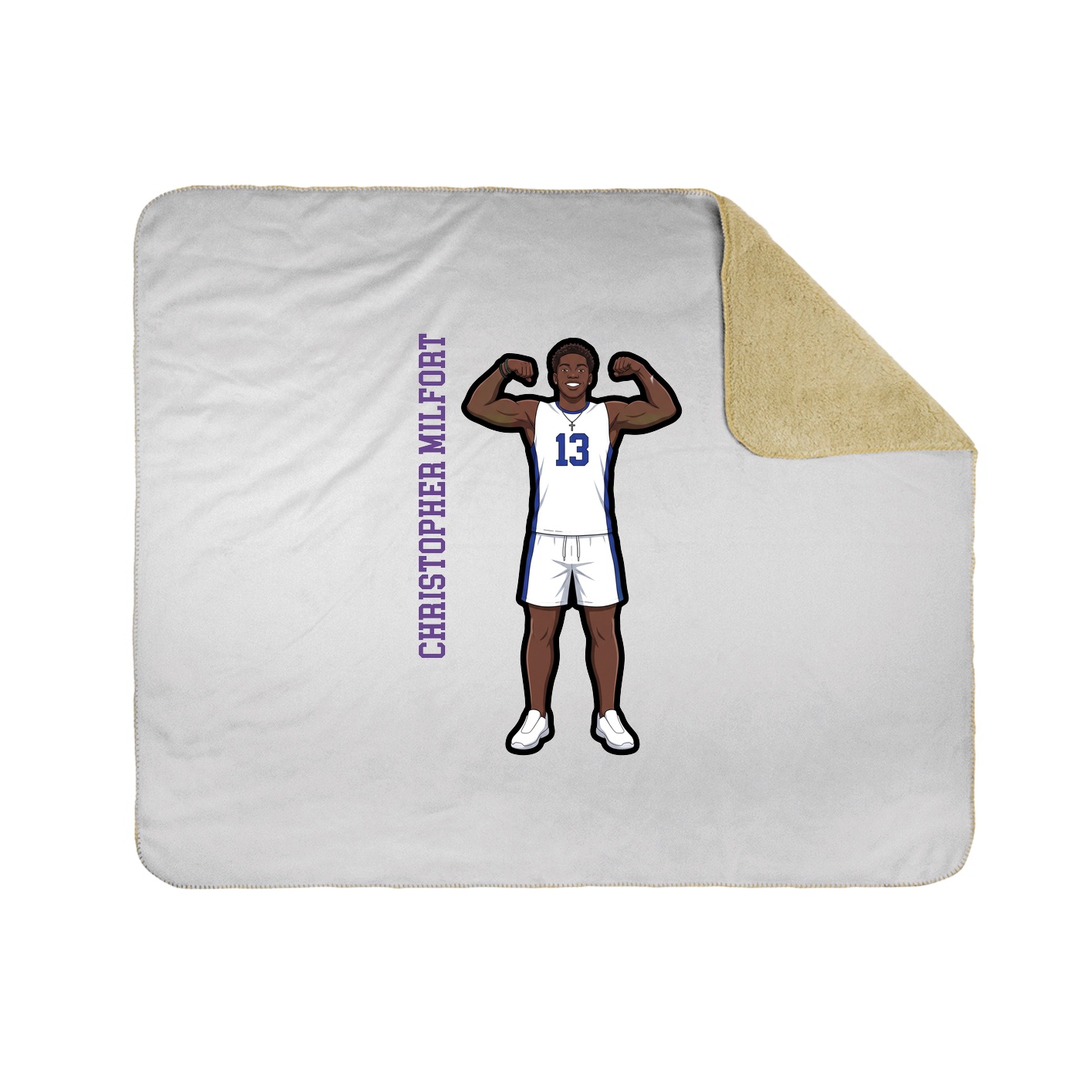 Throw Blanket — Name Vertical in White