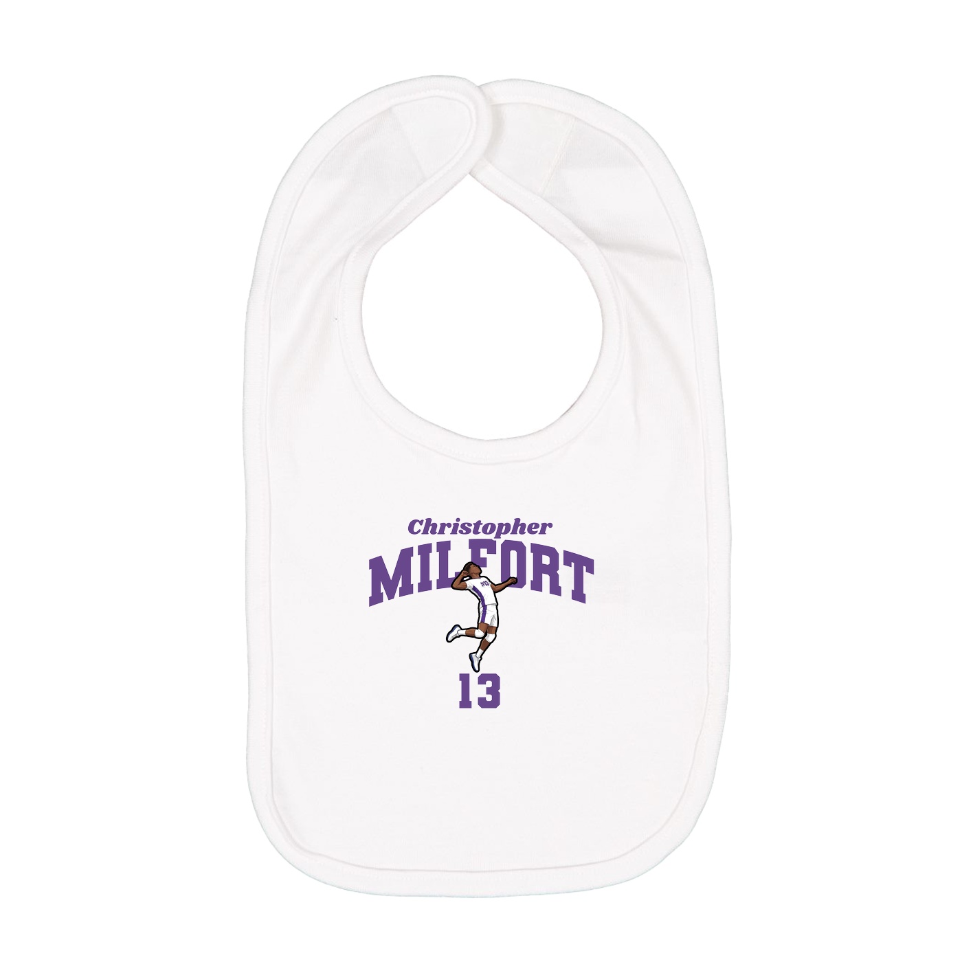 Infant Bib — Signature Arch in White