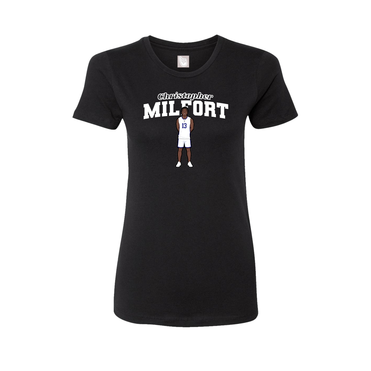 Fitted Women's Tee — Name Arch in Black