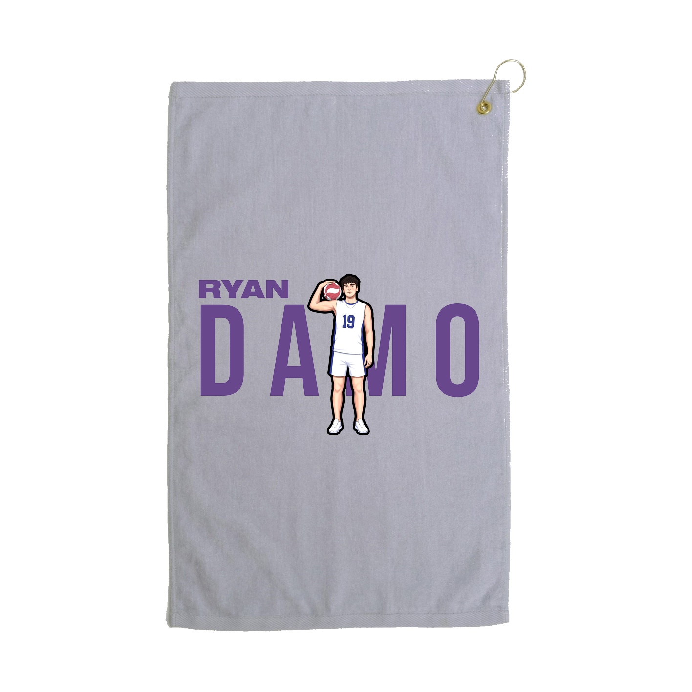 Golf Towel — Player Name in Grey