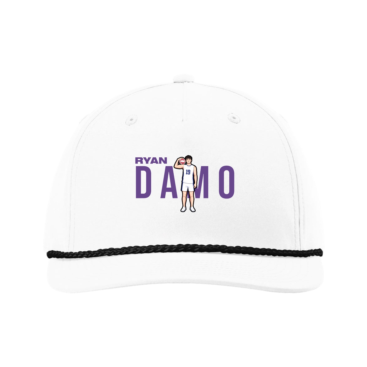 Five-Panel Classic Rope Cap — Player Name in White