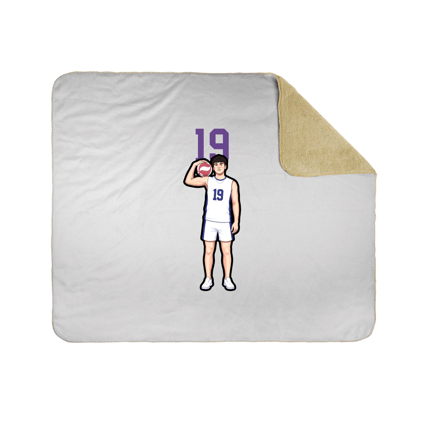 Throw Blanket — Number Top in White