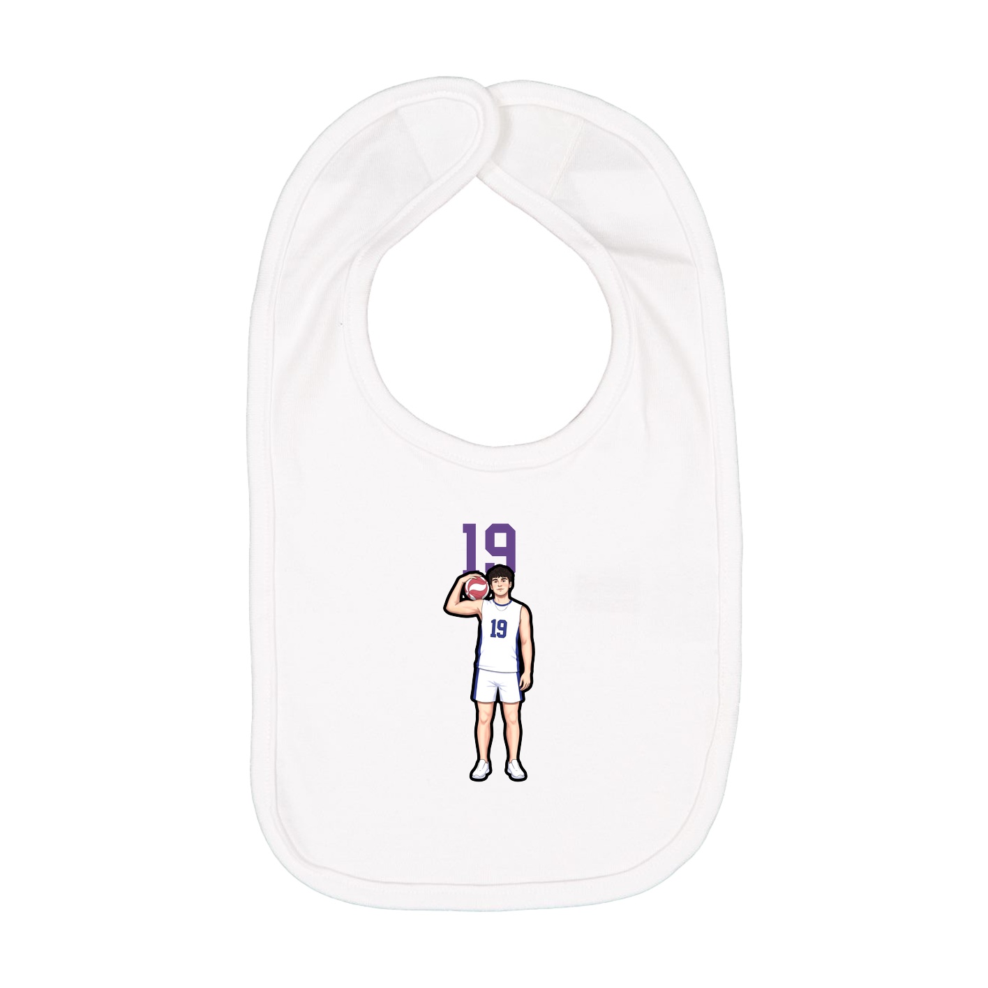 Infant Bib — Number Top in White