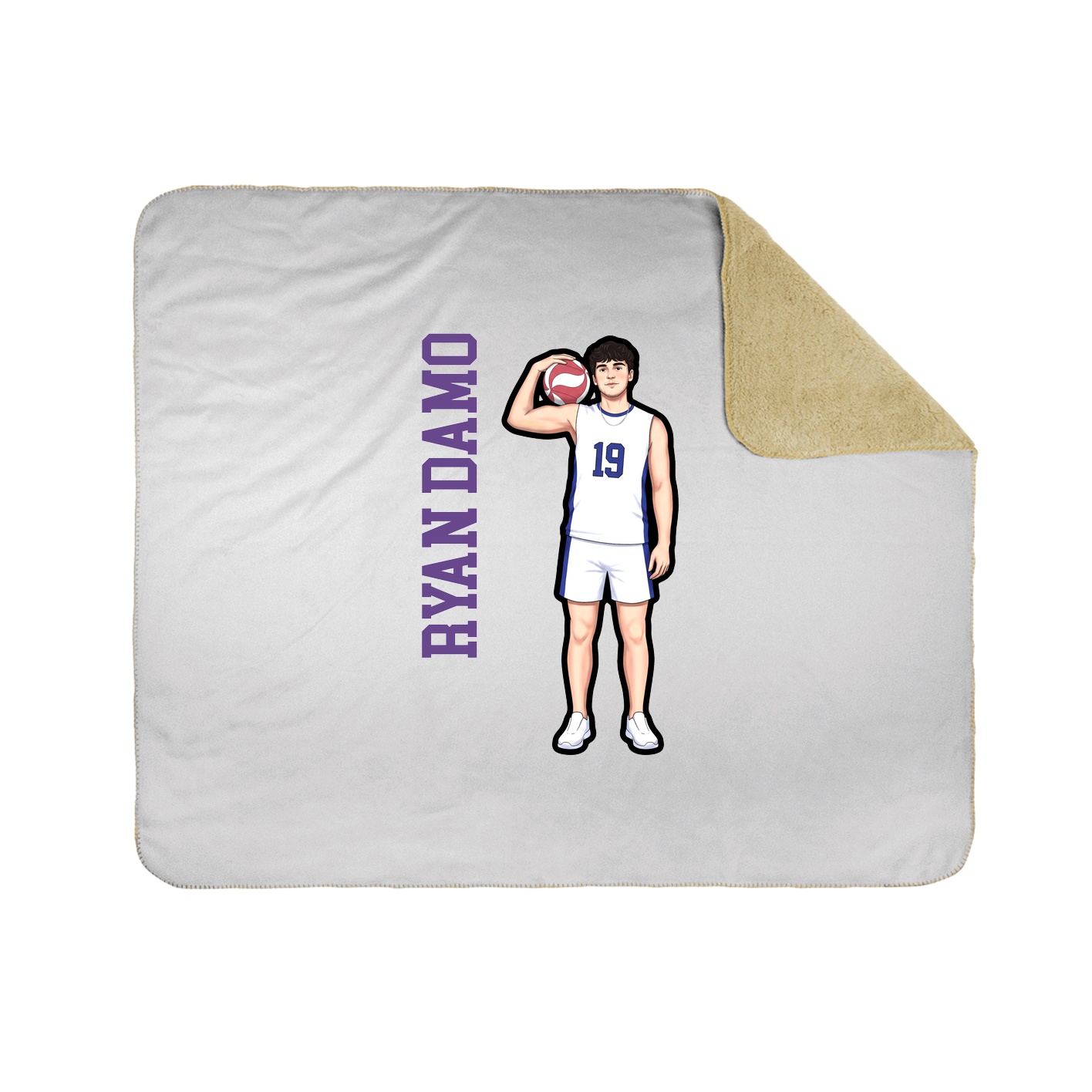 Throw Blanket — Name Vertical in White