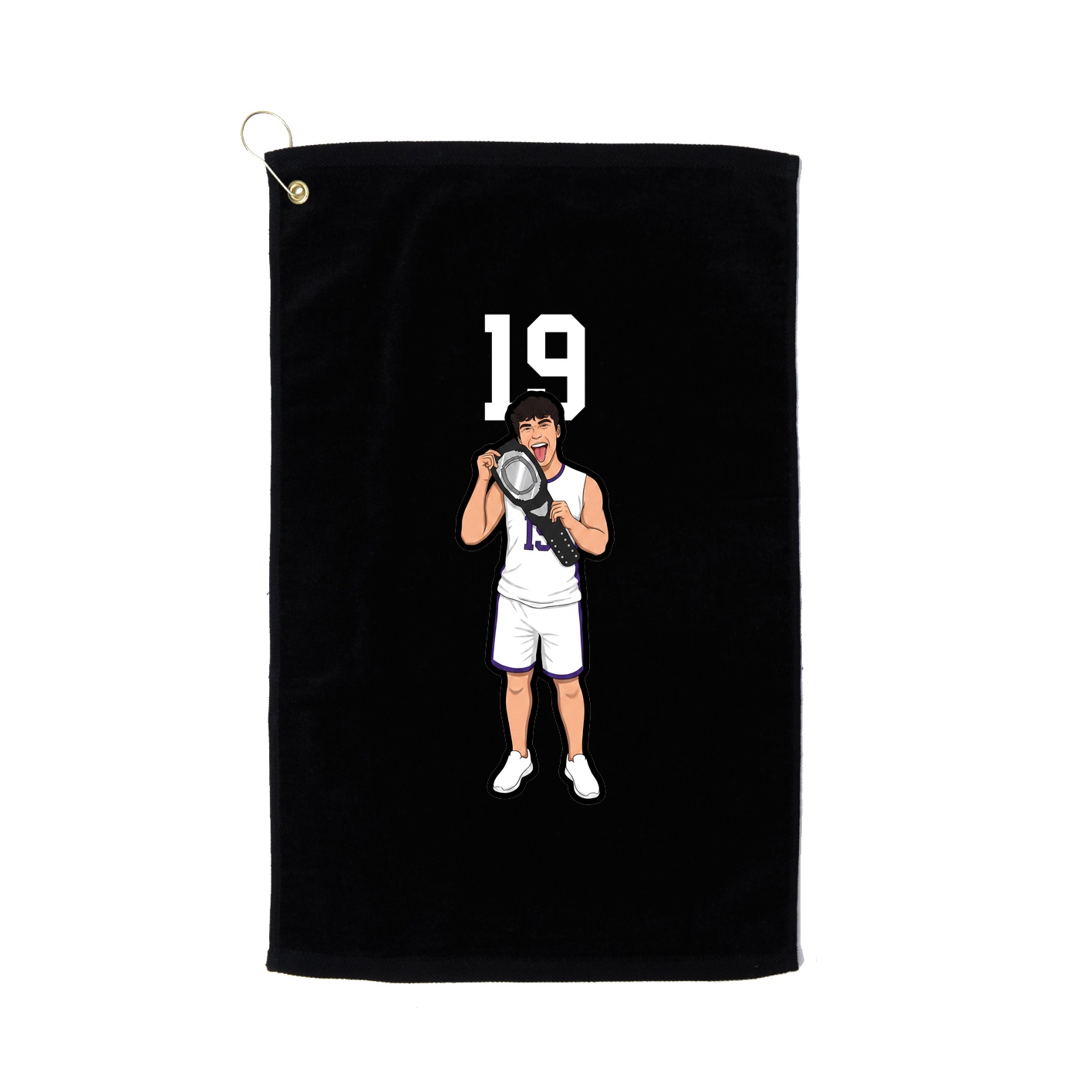 Golf Towel — Number Top in Black