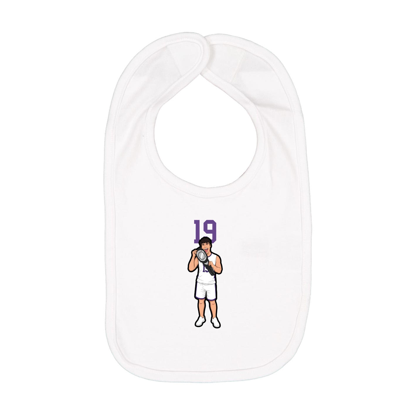 Infant Bib — Number Top in White
